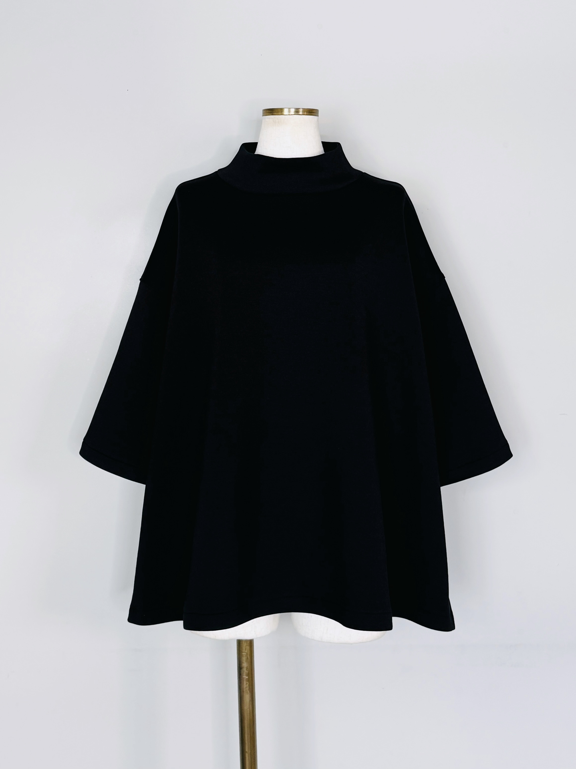 SHES(シーズ)    ポンチモックネック6分袖プルオーバー《SET UPアイテム》