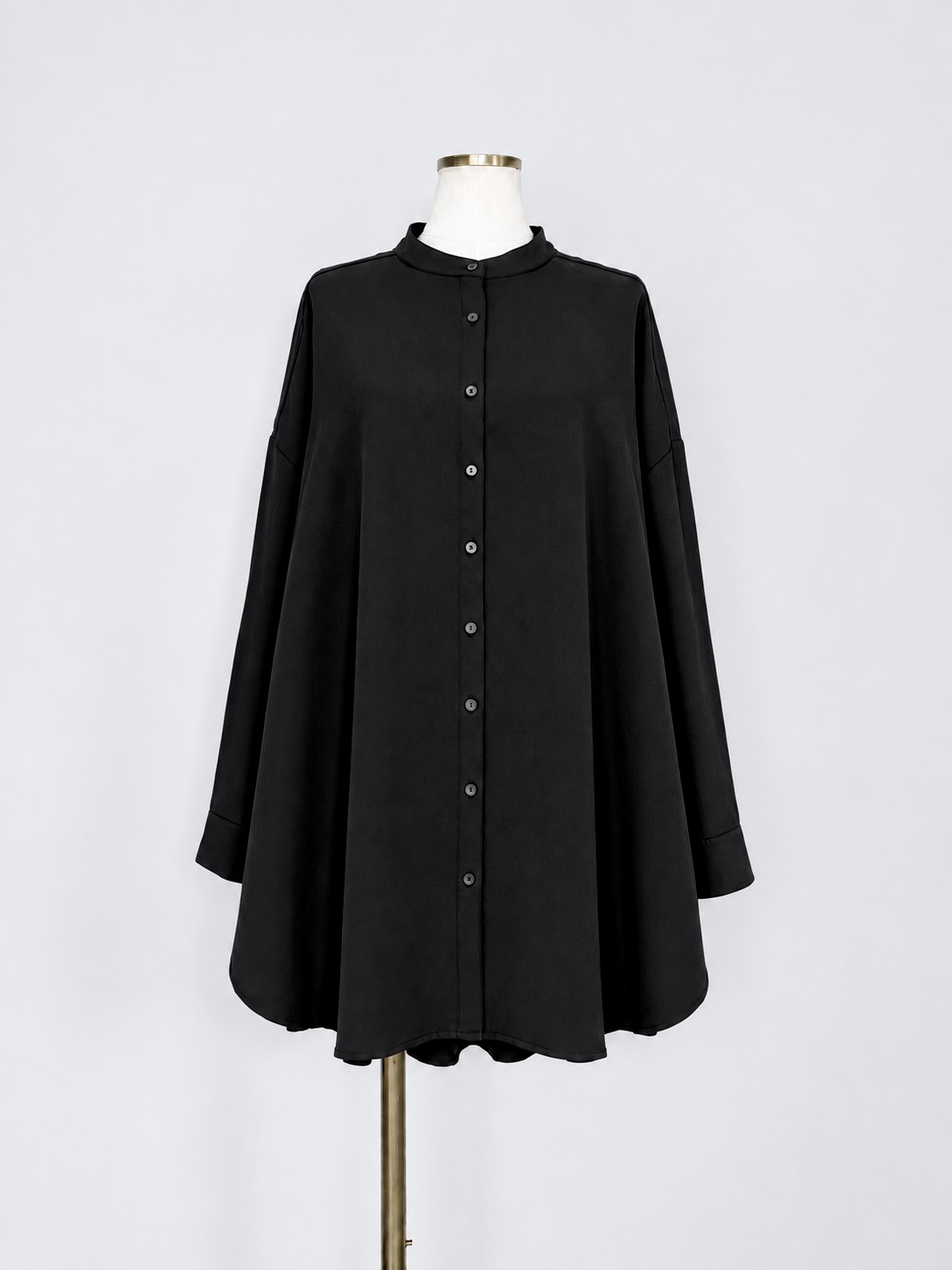 SELECT(セレクト)　リヨセル混バンドカラーワイドチュニックシャツ《SET UPアイテム》