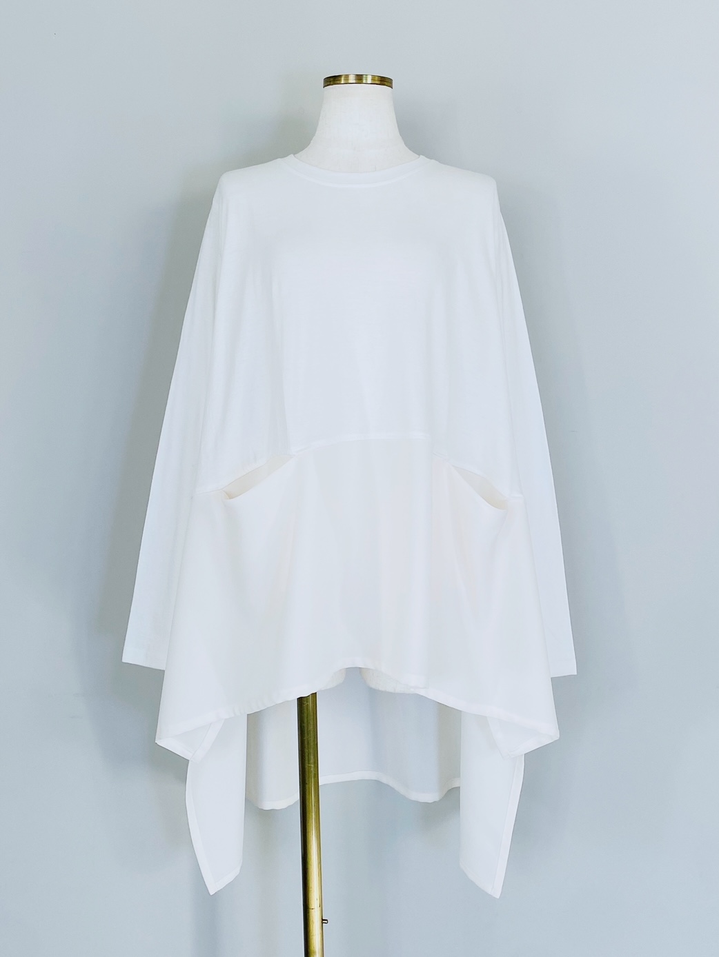 SELECT(セレクト)　異素材ドッキングチュニック OFFWHITE