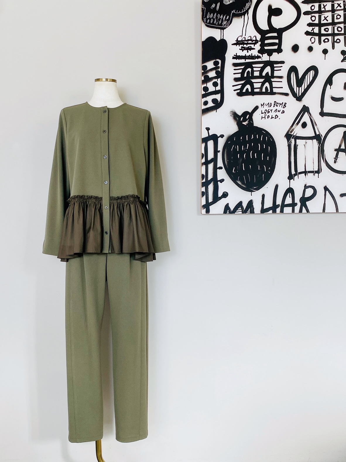 SELECT(セレクト)　カットジョーゼットテーパードパンツ《SET UPアイテム》