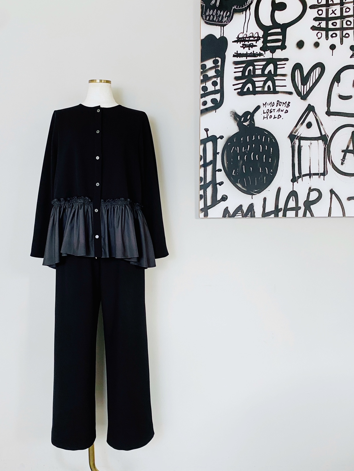 SELECT(セレクト)　カットジョーゼット セミワイドパンツ《SET UPアイテム》